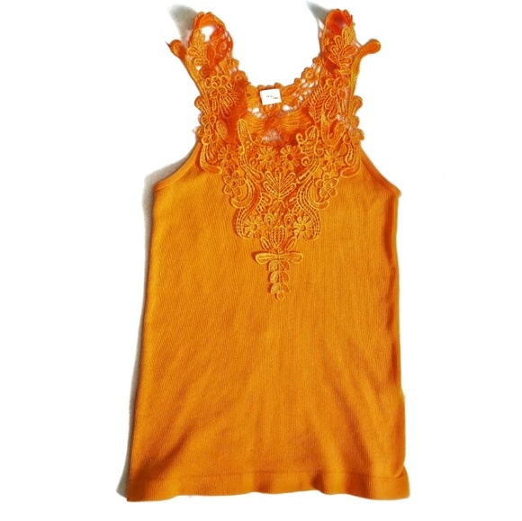 Tops - ☮Orange Lace Stetch One Size Fits Most Tank